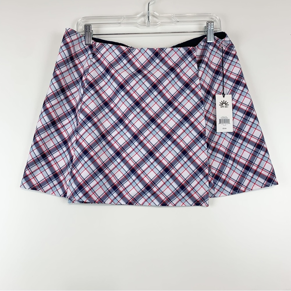 Jofit Plaid Printed Wrap Skirt Medium UPF 50+ New